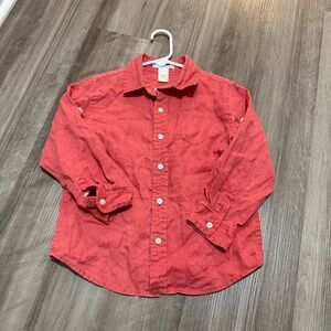 Janie and Jack Linen Button Up Long Sleeve size 4T